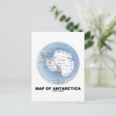 南極地図（地理学） ポストカード (スタンド正面)