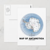 南極地図（地理学） ポストカード (正面/裏面)