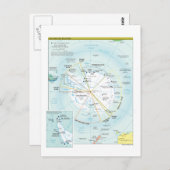 南極地域の地図 ポストカード (正面/裏面)