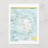 南極地域の地図 ポストカード (正面)