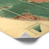 南極地域アンティークマップ1922 ポスター (角)