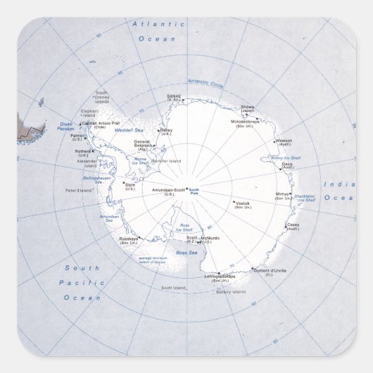 南極地域地図（1982年） スクエアシール (正面)
