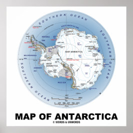 南極地理地図 ポスター
