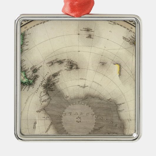 南極大陸の南半球 メタルオーナメント (正面)