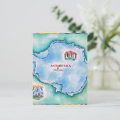 南極大陸の地図 ポストカード (スタンド正面)