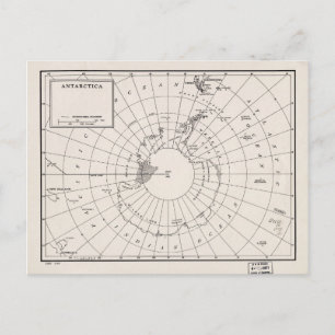 南極大陸の地図(1955年) ポストカード
