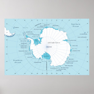 南極大陸の政治地図 ポスター