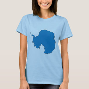 南極大陸の旗の地図 Tシャツ
