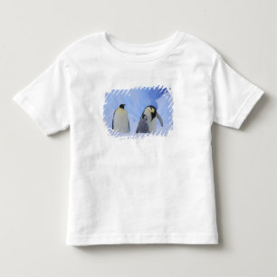 南極大陸 コウテイペンギンの親子 トドラーTシャツ