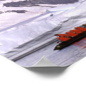 南極大陸、南極半島。ゾディアックと ポスター (角)