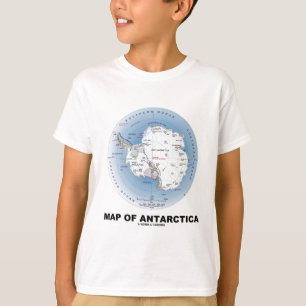 南極大陸(地理学)の地図 Tシャツ