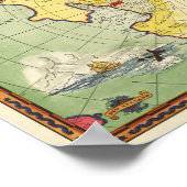 南極大陸 – 第2次定期遠征Anqitueマップ1934 ポスター (角)