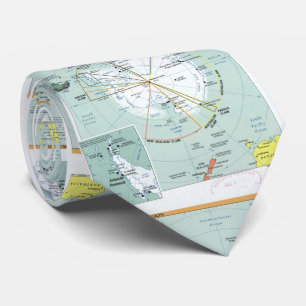 南極大陸(2000年)の地図 ネクタイ