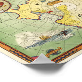 南極探検地図 ポスター (角)