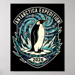 南極探検2026 レトロ お土産 ペンギン ポスター