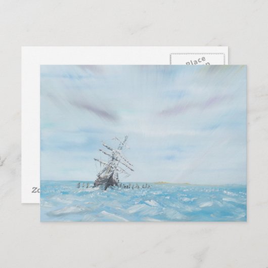 南極氷によって引っ掛かる持久力。 色彩の鮮やか ポストカード (正面/裏面)