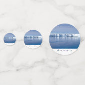 南極氷山の風景の白い文字 コンフェッティ (裏面)