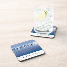 南極氷山の風景の白い文字 コースター