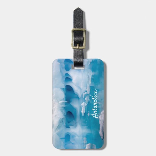 南極氷山写真(文字) ラゲッジタグ (正面縦)