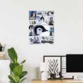 南極皇帝ペンギンチックス写真コラージュ ポスター (ホームオフィス)