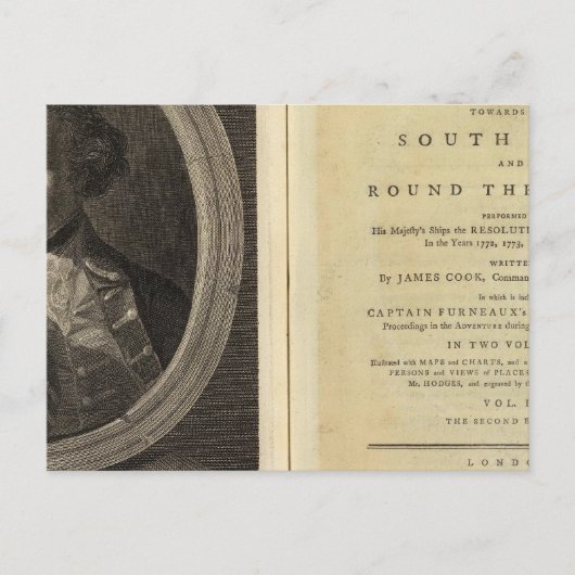 南極航海のタイトルページ ポストカード (正面)