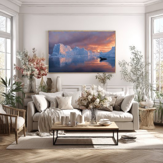 南極12月：アザラシのサンセットリスピート ポスター