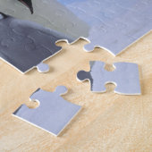 南極。コウテイペンギンと雛 ジグソーパズル (側面)