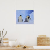 南極。コウテイペンギンと雛 ポスター (キッチン)
