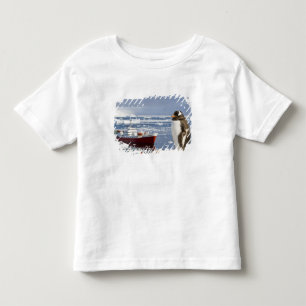 南極 ネココーブ(港) ジェンツーペンギン トドラーTシャツ
