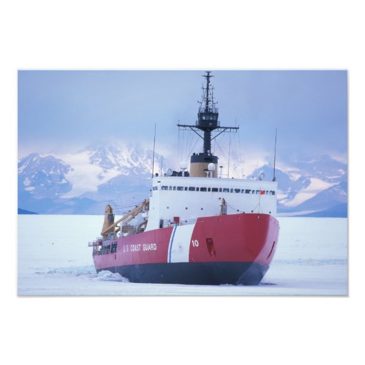南極、ロス島、マクマード駅、USCG フォトプリント            (正面)