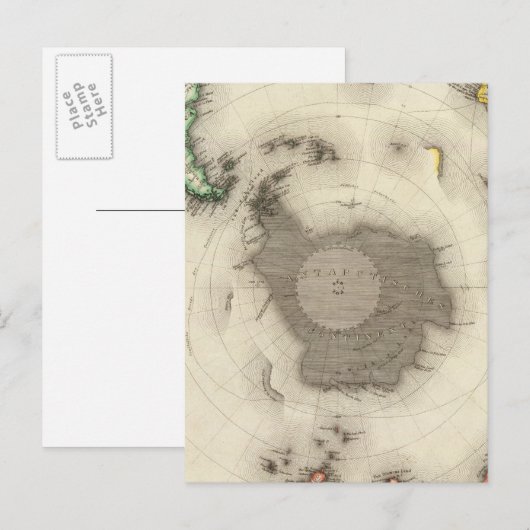 南極、南半球 ポストカード (正面/裏面)
