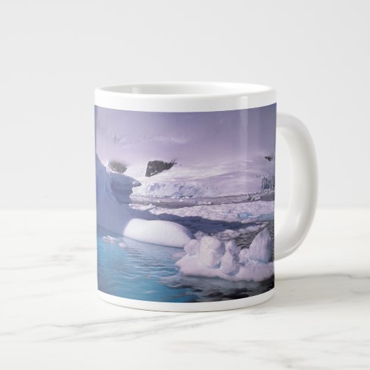 南極。南極の氷景2 ジャンボコーヒーマグカップ (正面右)