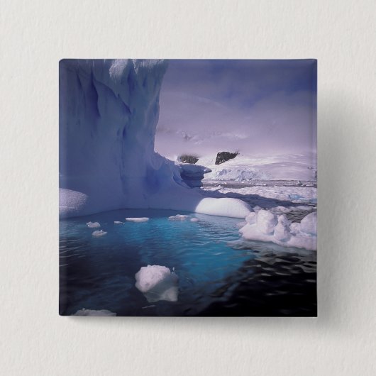 南極。南極の氷景2 缶バッジ (正面)
