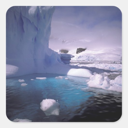 南極。南極の氷景 2 スクエアシール (正面)