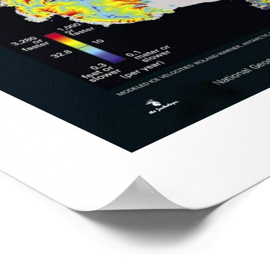 "南極：衛星地図 ポスター (角)