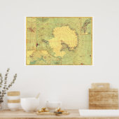 「南極： 1932年南極地域地図… ポスター (キッチン)