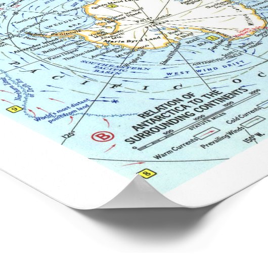 "南極： 1963年詳細地図… ポスター (角)