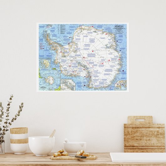 "南極： 1963年詳細地図… ポスター (キッチン)