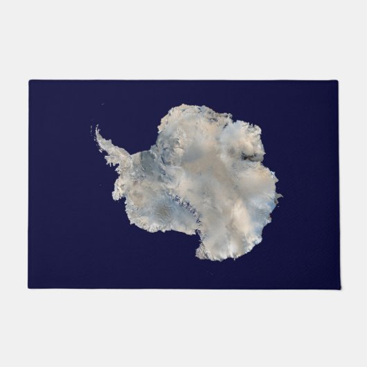 南極（NASAブルーマーブルイメージ） ドアマット (正面)