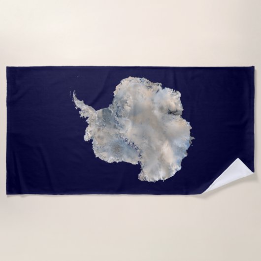 南極（NASAブルーマーブルイメージ） ビーチタオル (正面)