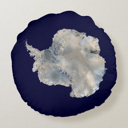 南極(NASAブルーマーブルイメージ) ラウンドクッション (裏面)