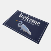 南沿岸鳥の白い白鷺パーソナライズな| ドアマット (アングル)