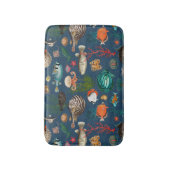 南洋の鮮やかな魚たち マリンブルーの背景に バスマット (正面縦)