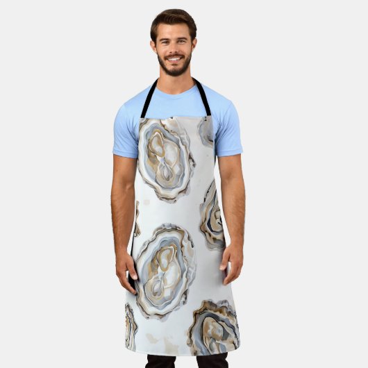 南海岸海鮮魚介類オイスターキッチンエプロン エプロン (着用した状態)