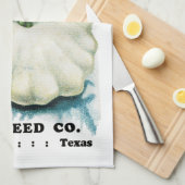 南瓜の種の包みのラベル キッチンタオル (四つ折り)