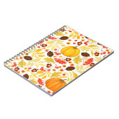 南瓜、どんぐり、秋のはなしき背景 ノートブック (左側)