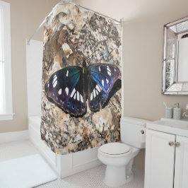 南白提督ブルーバタフライ絵画ズ シャワーカーテン