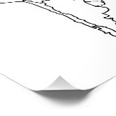 南空白のアメリカの地図 フォトプリント (角)