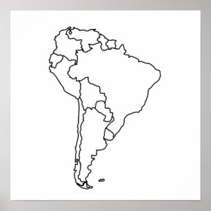 南空白のアメリカの地図 ポスター