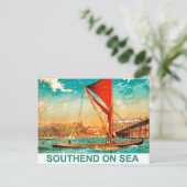 南端のセーリング船シーコースト,ヴィンテージ ポストカード (スタンド正面)